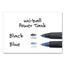 uniball Power Tank RT Ballpoint Pen, Retractable, Bold 1 mm, Blue Ink, Translucent Blue Barrel, Dozen