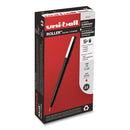 uniball Roller Ball Pen, Stick, Fine 0.7 mm, Red Ink, Black Matte Barrel, Dozen