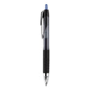 uniball Signo 207 Gel Pen, Retractable, Bold 1 mm, Blue Ink, Black/Blue Barrel, Dozen
