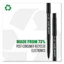 uniball ONYX Roller Ball Pen, Stick, Micro 0.5 mm, Black Ink, Black Matte Barrel, Dozen