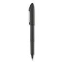 uniball Grip Roller Ball Pen, Stick, Micro 0.5 mm, Black Ink, Black Barrel, Dozen