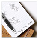 uniball Signo 207 Gel Pen, Retractable, Medium 0.7 mm, Black Ink, Smoke/Black Barrel, Dozen