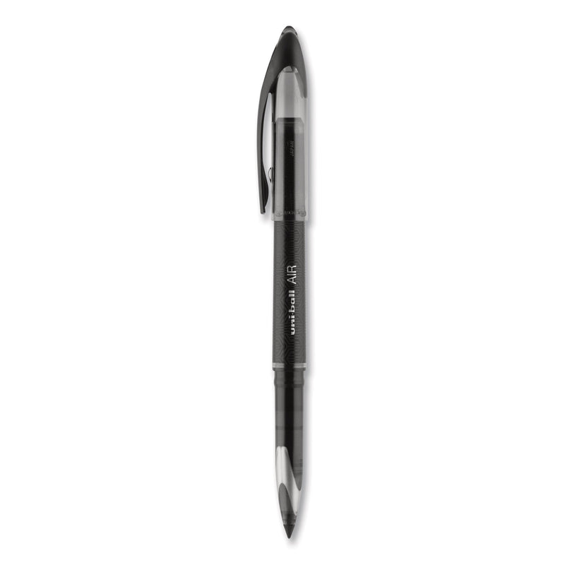 uniball AIR Porous Rollerball Pen, Medium 0.7 mm, Black Ink/Barrel, Dozen