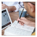 uniball Roller Ball Pen, Stick, Micro 0.5 mm, Red Ink, Black Matte Barrel, Dozen