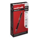 uniball Signo 207 Gel Pen, Retractable, Medium 0.7 mm, Black Ink, Smoke/Black Barrel, Dozen