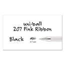 uniball Signo 207 Gel Pen, Retractable, Medium 0.7 mm, Black Ink, Pink Barrel, 2/Pack