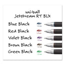 uniball Jetstream Retractable Ballpoint Pen, 1 mm, Blue-Black Ink, Black Barrel