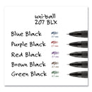 uniball 207 BLX Series Gel Pen, Retractable, Medium 0.7 mm, Black Ink, Translucent Black Barrel