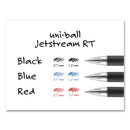 uniball Jetstream Retractable Ballpoint Pen, Bold 1 mm, Red Ink, Black Barrel