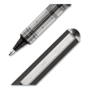 uniball VISION Roller Ball Pen, Stick, Bold 1 mm, Black Ink, Black Barrel, Dozen