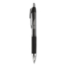uniball Signo 207 Gel Pen, Retractable, Bold 1 mm, Black Ink, Translucent Black Barrel, Dozen