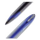 uniball AIR Porous Roller Ball Pen, Stick, Medium 0.7 mm, Blue Ink, Black Barrel, Dozen