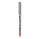 uniball VISION Roller Ball Pen, Stick, Fine 0.7 mm, Red Ink, Gray/Red Barrel, Dozen