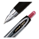 uniball Signo 207 Gel Pen, Retractable, Micro 0.5 mm, Red Ink, Smoke/Black/Red Barrel, Dozen