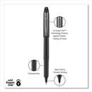 uniball Grip Roller Ball Pen, Stick, Micro 0.5 mm, Black Ink, Black Barrel, Dozen