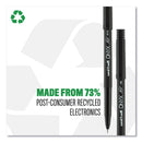 uniball ONYX Roller Ball Pen, Stick, Micro 0.5 mm, Red Ink, Black Matte Barrel, Dozen