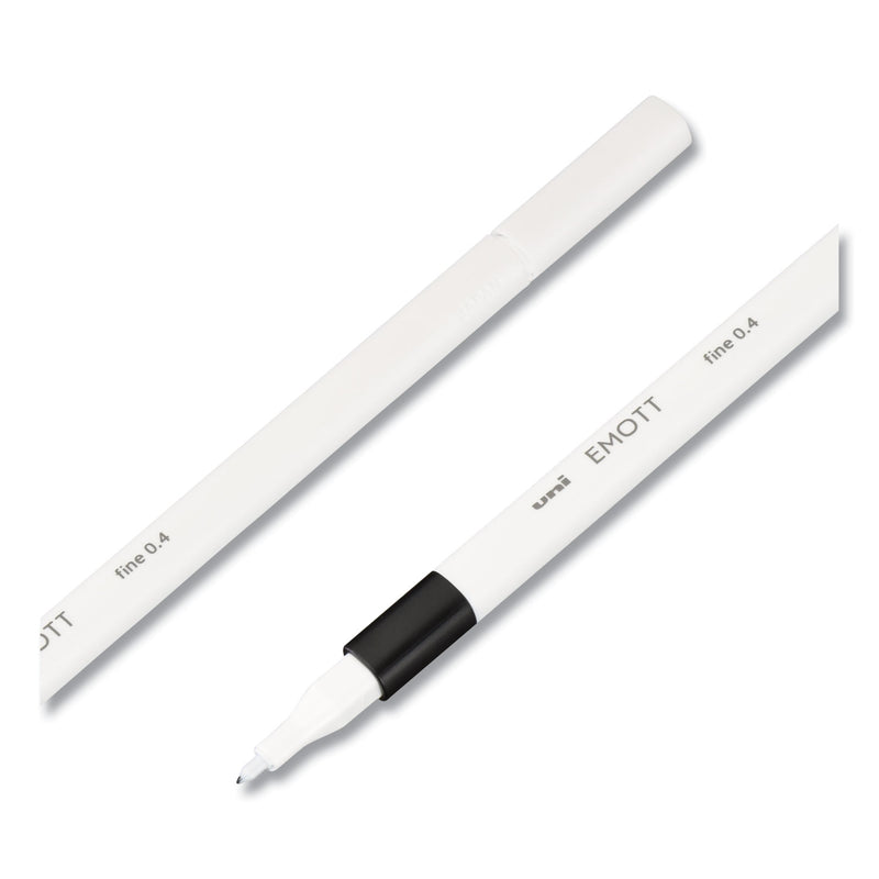 uniball EMOTT ever fine Porous Point Pen, Stick, Fine 0.4 mm, Assorted Ink Colors, White Barrel, 40/Pack