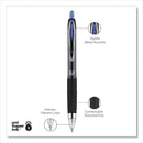 uniball Signo 207 Gel Pen, Retractable, Bold 1 mm, Blue Ink, Black/Blue Barrel, Dozen