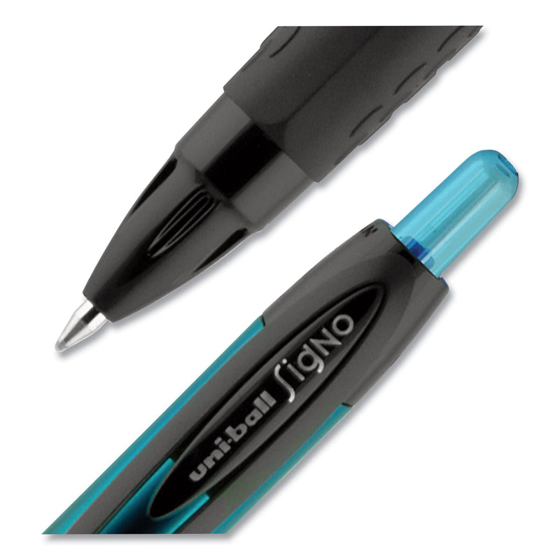 uniball 207 BLX Series Gel Pen, Retractable, Medium 0.7 mm, Black Ink, Translucent Black Barrel
