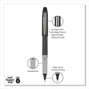 uniball Grip Roller Ball Pen, Stick, Fine 0.7 mm, Black Ink, Black Barrel, Dozen