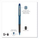 uniball Grip Roller Ball Pen, Stick, Micro 0.5 mm, Blue Ink, Blue Barrel, Dozen