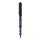 uniball VISION Roller Ball Pen, Stick, Micro 0.5 mm, Blue Ink, Blue/Gray Barrel, Dozen