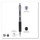 uniball Signo 207 Gel Pen, Retractable, Medium 0.7 mm, Purple Ink, Smoke/Black/Purple Barrel, Dozen