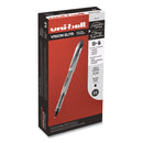uniball VISION ELITE Roller Ball Pen, Stick, Bold 0.8 mm, Black Ink, White/Black Barrel