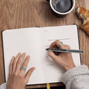 uniball VISION Roller Ball Pen, Stick, Bold 1 mm, Blue Ink, Black/Blue Barrel, Dozen