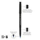 uniball ONYX Roller Ball Pen, Stick, Fine 0.7 mm, Blue Ink, Black Matte Barrel, Dozen