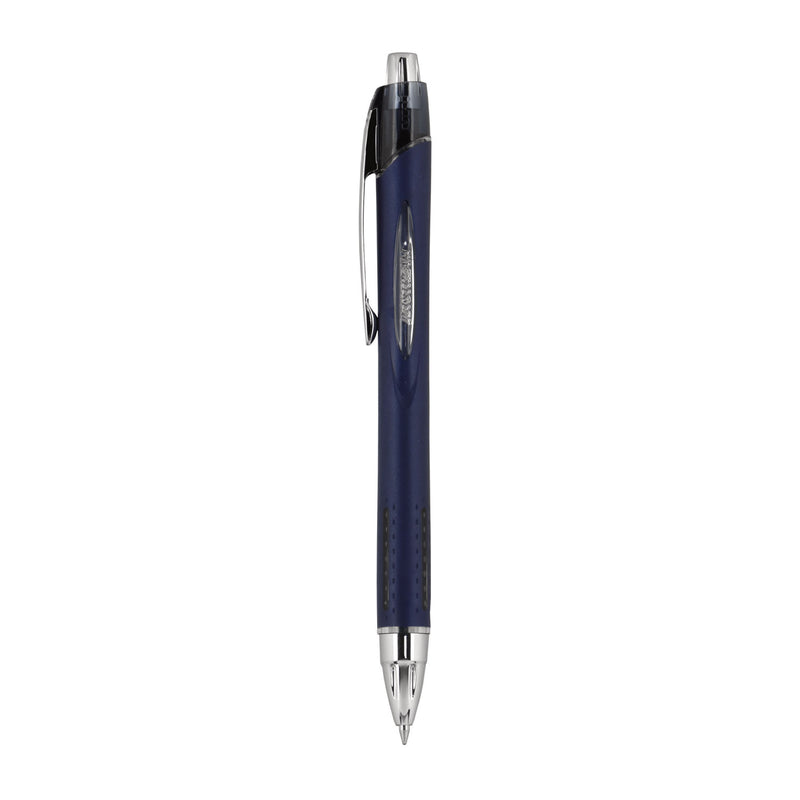 uniball Jetstream Retractable Ballpoint Pen, Fine 0.7 mm, Black Ink, Blue Barrel