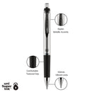 uniball 207 Impact Gel Pen, Retractable, Bold 1 mm, Black Ink, Black Barrel