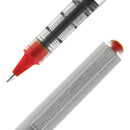 uniball VISION Roller Ball Pen, Stick, Fine 0.7 mm, Red Ink, Gray/Red Barrel, Dozen