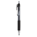 uniball Signo 207 Gel Pen, Retractable, Micro 0.5 mm, Black Ink, Smoke/Black Barrel, Dozen