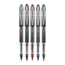 uniball VISION ELITE BLX Series Roller Ball Pen, Stick, Micro 0.5 mm, Assorted Ink and Barrel Colors, 5/Pack