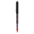 uniball VISION Roller Ball Pen, Stick, Micro 0.5 mm, Red Ink, Gray/Red Barrel, Dozen
