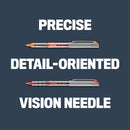 uniball VISION Needle Roller Ball Pen, Stick, Fine 0.7 mm, Blue Ink, Silver Barrel, Dozen