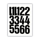 Chartpak Press-On Vinyl Numbers, Self Adhesive, Black, 4"h, 23/Pack