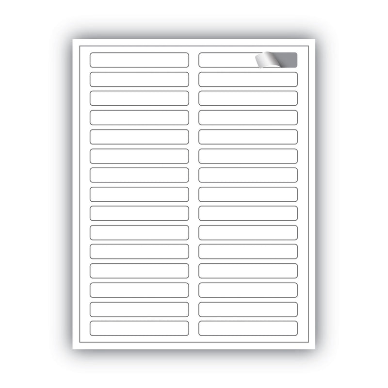 MACO Cover-All Opaque File Folder Labels, Inkjet/Laser Printers, 0.66 x 3.44, White, 30 Labels/Sheet, 50 Sheets/Box