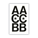 Chartpak Press-On Vinyl Uppercase Letters, Self Adhesive, Black, 3"h, 50/Pack