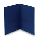 Smead Two-Pocket Folder, Textured Paper, 100-Sheet Capacity, 11 x 8.5, Dark Blue, 25/Box