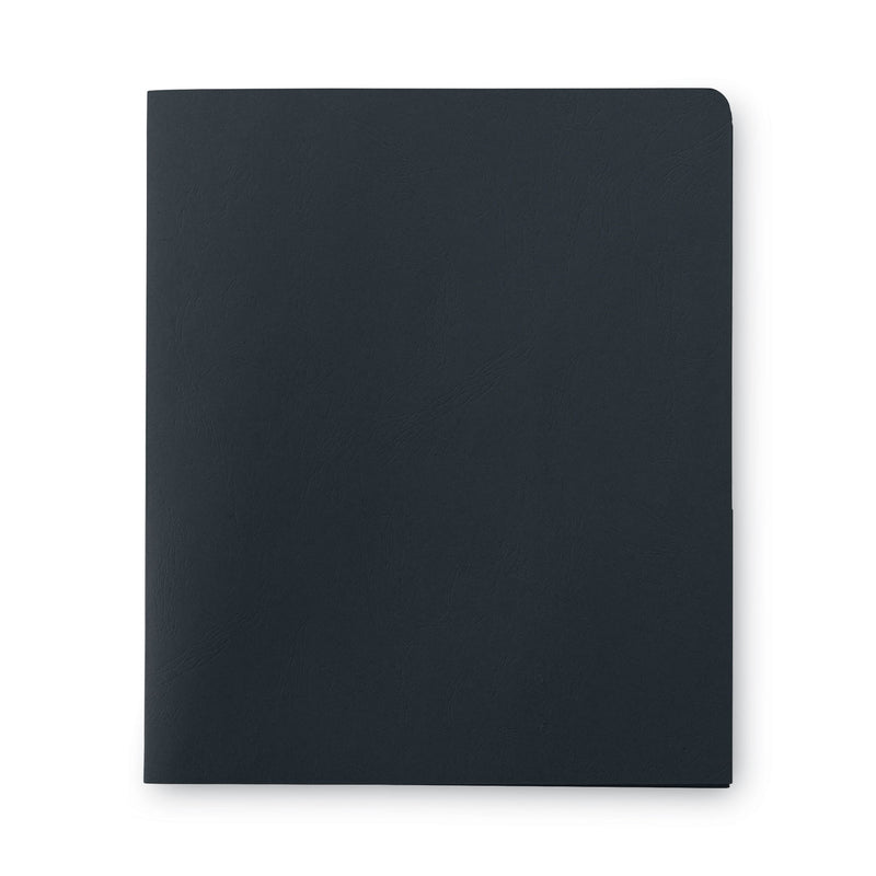 Smead Two-Pocket Folder, Textured Paper, 100-Sheet Capacity, 11 x 8.5, Black, 25/Box