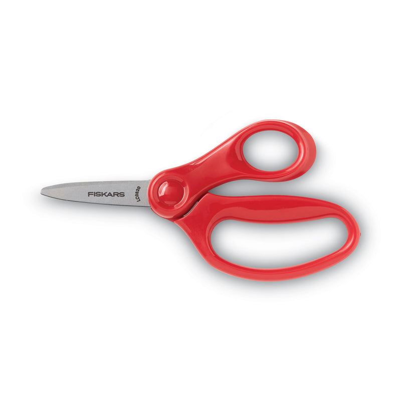 Fiskars Kids/Student Scissors, Pointed Tip, 5" Long, 1.75" Cut Length, Assorted Straight Handles