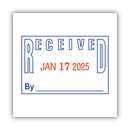COSCO 2000PLUS Model S 360 Two-Color Message Dater, 1.75 x 1, "Received", Self-Inking, Blue/Red