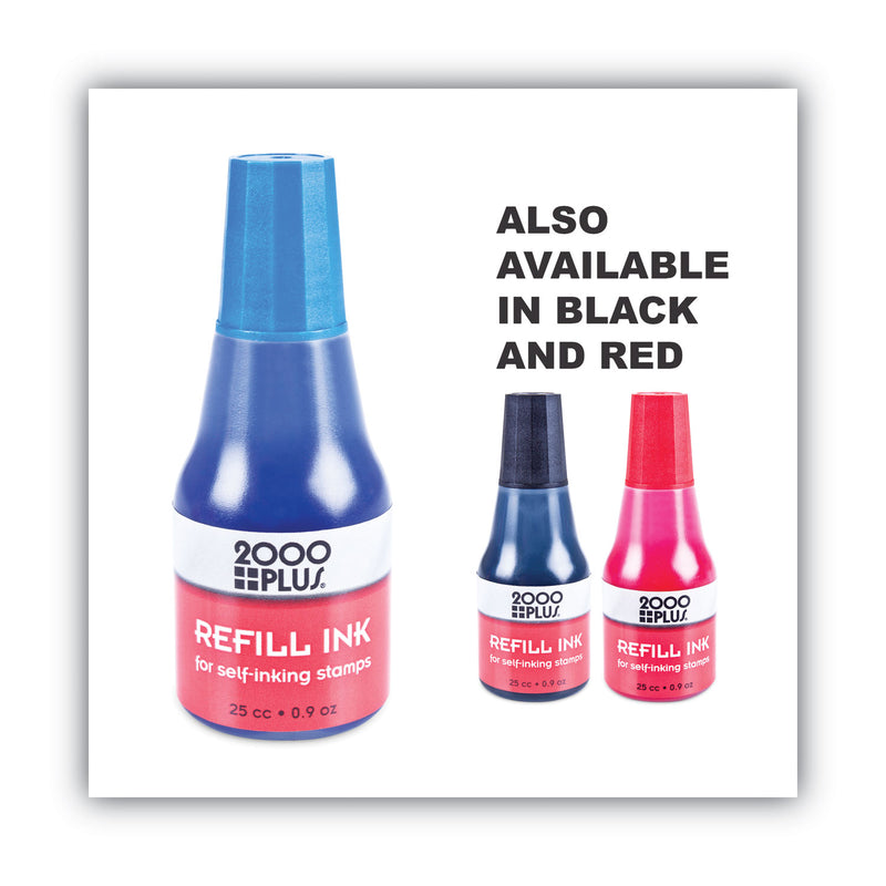 COSCO 2000PLUS Self-Inking Refill Ink, 0.9 oz. Bottle, Blue