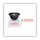 ACCUSTAMP2 Pre-Inked Shutter Stamp, Red/Blue, APPROVED, 1.63 x 0.5