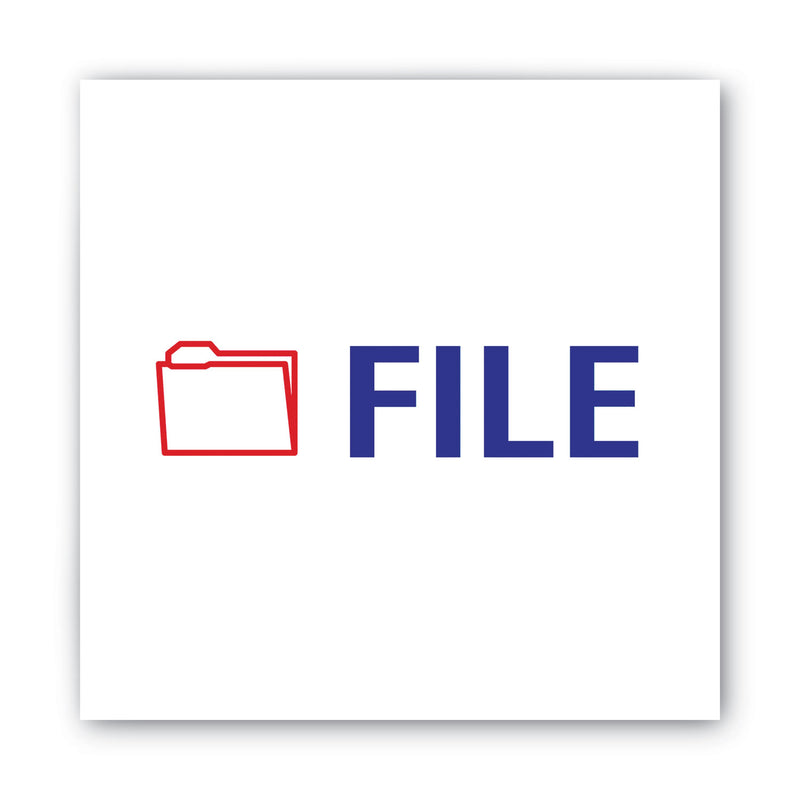 ACCUSTAMP2 Pre-Inked Shutter Stamp, Red/Blue, FILE, 1.63 x 0.5