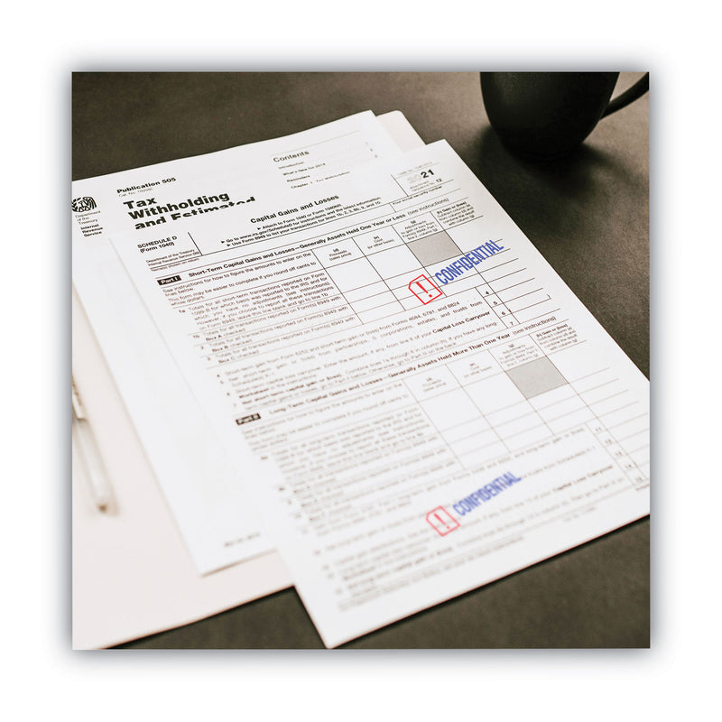 ACCUSTAMP2 Pre-Inked Shutter Stamp, Red/Blue, CONFIDENTIAL, 1.63 x 0.5