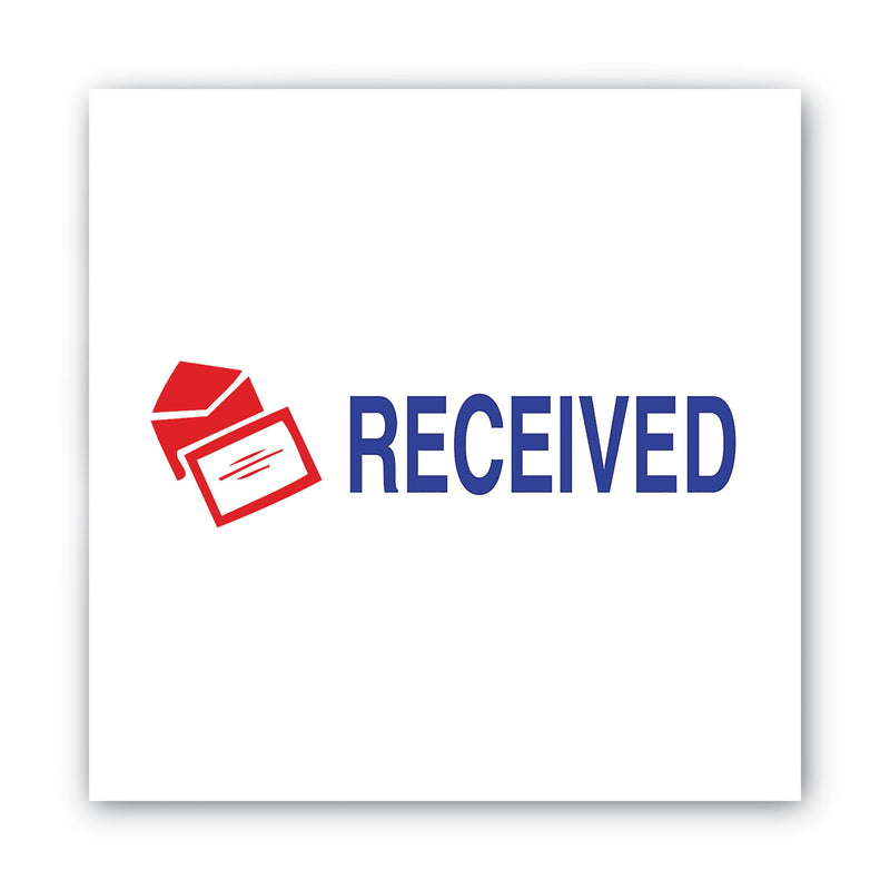 ACCUSTAMP2 Pre-Inked Shutter Stamp, Red/Blue, RECEIVED, 1.63 x 0.5