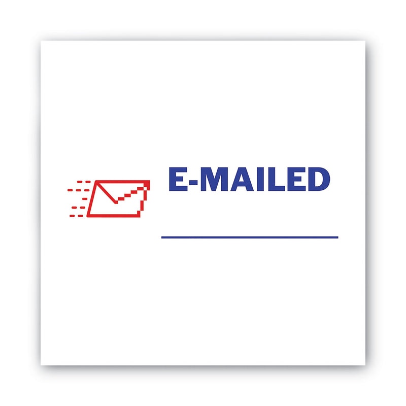 ACCUSTAMP2 Pre-Inked Shutter Stamp, Red/Blue, EMAILED, 1.63 x 0.5